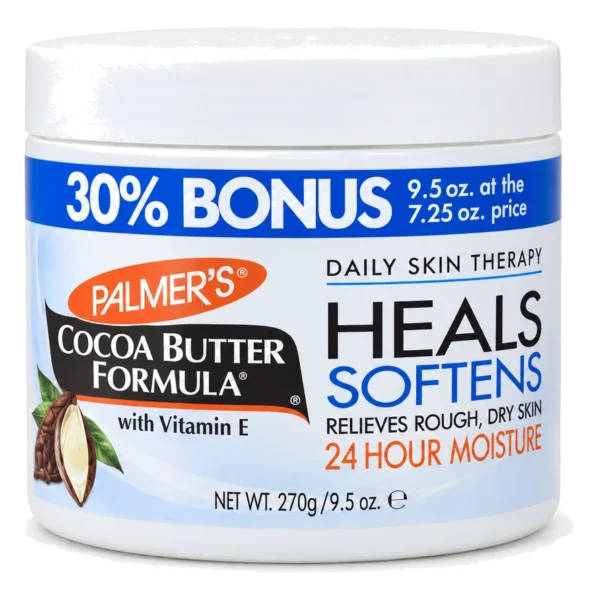 Soin corporel Palmer’s Cocoa Butter Formula en pot de 270 g, présentation 30 % Bonus.