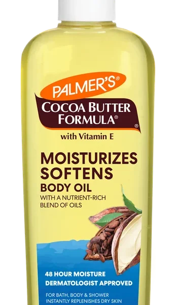 Huile corporelle Palmer’s Cocoa Butter Formula, flacon de 250 ml.